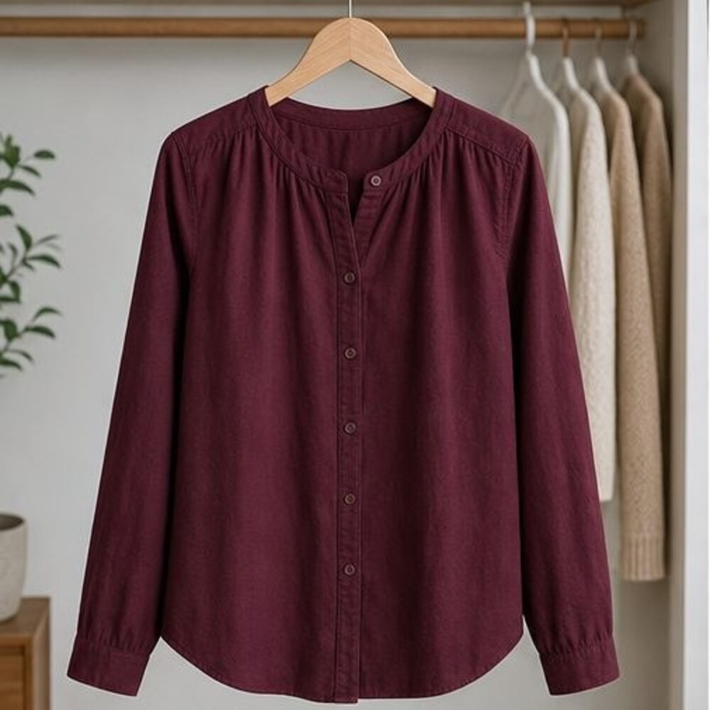 Burgundy Wrap Blouse